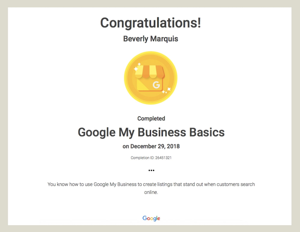 Google My Business Basics Beverly Marquis