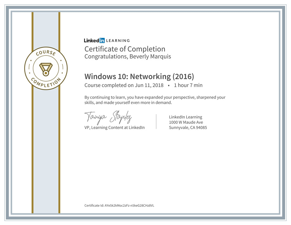 Windows 10 Networking Beverly Marquis